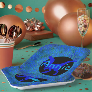 Personalised Blue Dinosaur Paper Plate