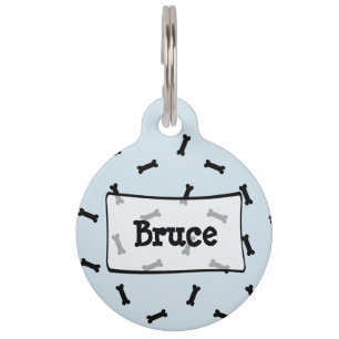 Personalised Blue Dog Bone Cute Dog Tag