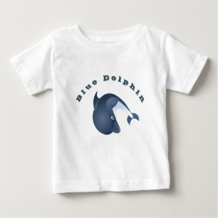 Personalised Blue Dolphin Baby T-Shirt