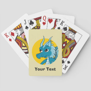 Personalised Blue dragon cartoon Playing Cards