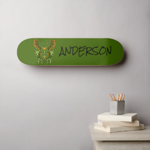 Personalised  blue dragon skateboard