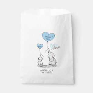 Personalised Blue Elephant Baby Shower Gift Favour Bag
