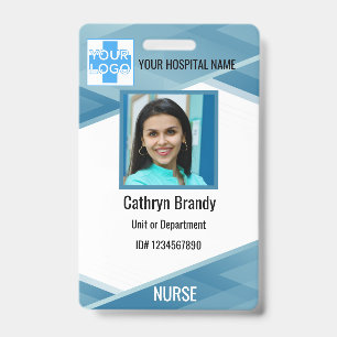 Personalised blue Employee ID, Photo, Name ID Badge