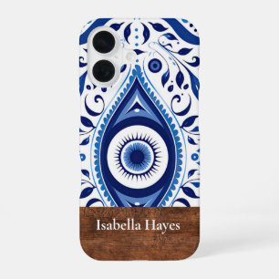 Personalised Blue Evil Eye Protection iPhone Case