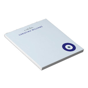 Personalised Blue Evil Eye Protection Symbol Notepad