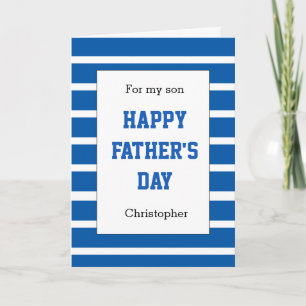 Personalised Blue Father's Day Son Card