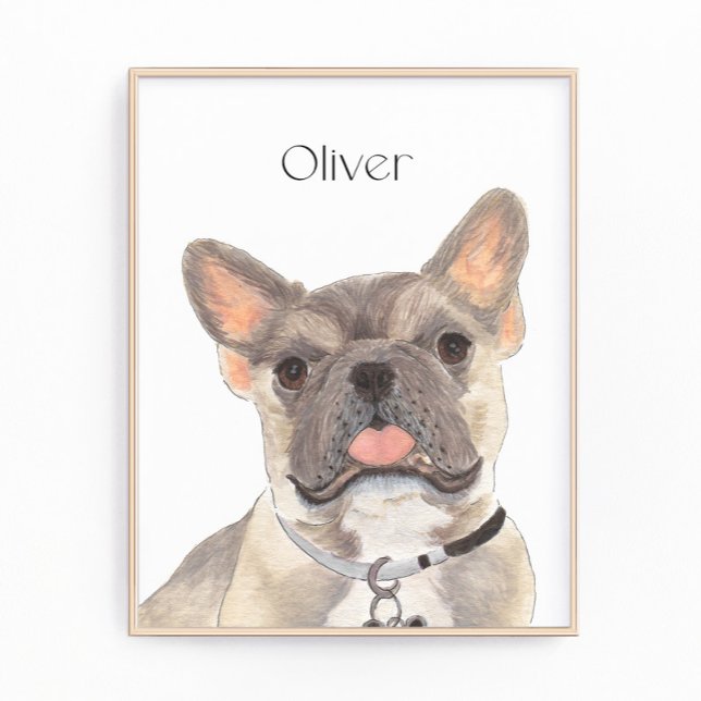 Personalised Blue Fawn Frenchie French Bulldog Art Photo Print (Creator Uploaded)