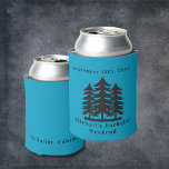 Personalised Blue Fir Trees Bachelor Weekend  Can Cooler<br><div class="desc">Personalised Blue Fir Trees Bachelor Weekend Can Cooler Personalised Can Coolers are the perfect keepsakes for your friends to remember your special day. Cheers to a fun and memorable bachelor party! Add your custom wording to this design by using the "Edit this design template" boxes on the right hand side...</div>