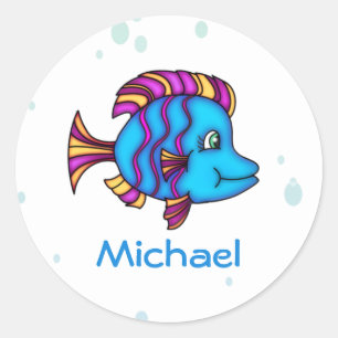 Personalised Blue Fish Stickers