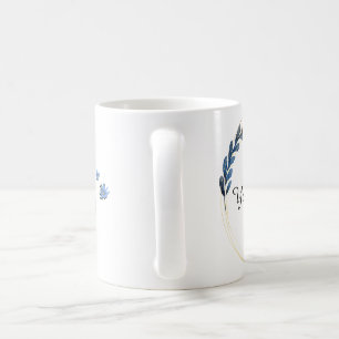 Personalised blue Floral Touch Coffee Mug