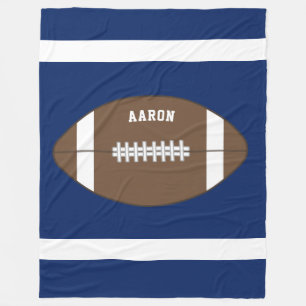 Personalised Blue Football Blanket 