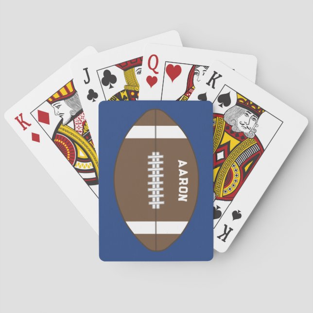 Personalised Blue Football Playing Cards Gift (Back)