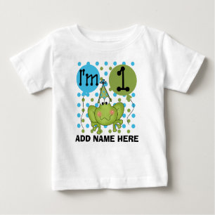 Personalised Blue Frog 1st Birthday Tshirt