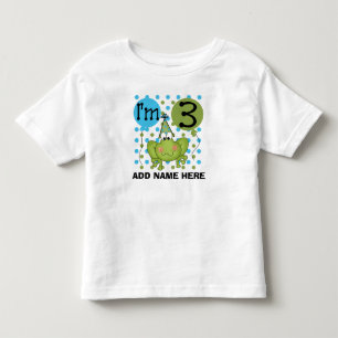Personalised Blue Frog 3rd Birthday Tshirt