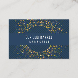 Personalised Blue Gold Glitter Business Cards