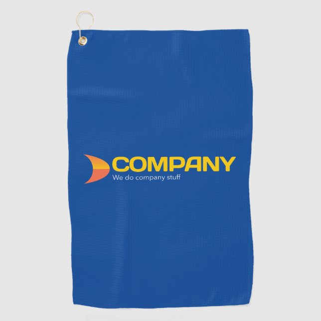 Personalised blue golf towel custom (Front)