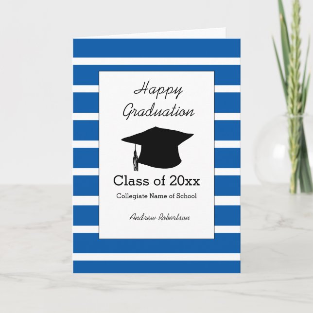 Personalised Blue Graduation Card (Front)