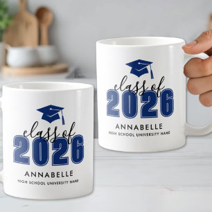 Personalised Blue Graduation Coffee Mug