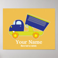 Personalised Blue & Green Construction Dump Truck