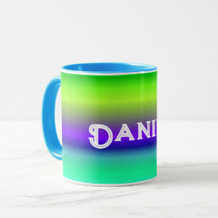 Personalised Blue Green Gradient Mug
