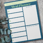 Personalised Blue Green Meal Planner Grocery List Notepad<br><div class="desc">Weekly meal planner in Ocean Blue and Sage Green. This planner pad has 9 white boxes so you can create your daily meal plan as well as your grocery list and ideas for next week. The template for this personalised notepad is set up ready for you to add your name...</div>