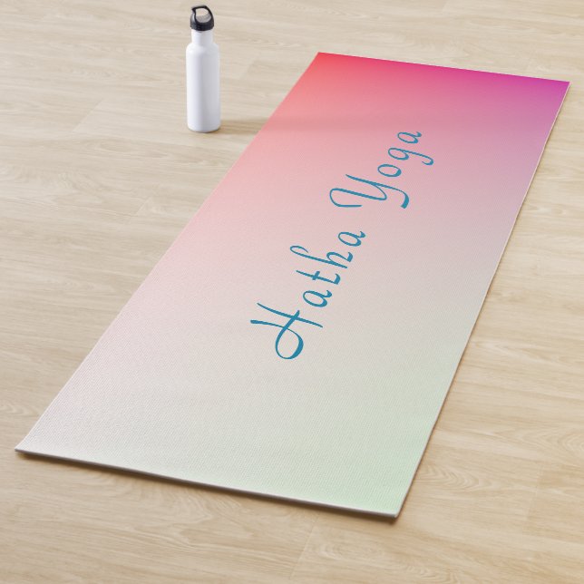 Personalised Blue Green Pink Red Colours Rainbow Yoga Mat (In Situ)