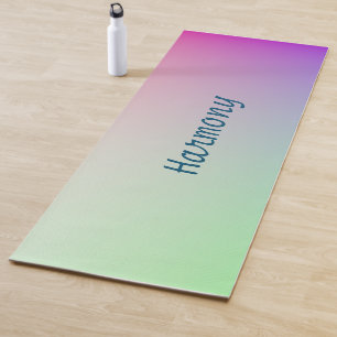 Personalised Blue Green Purple Rainbow Colours Yoga Mat