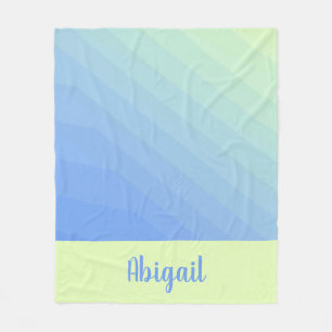 Personalised Blue Green Yellow Ombre Gradient Fleece Blanket