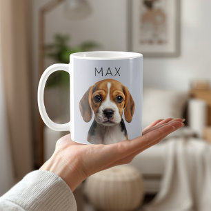 Personalised Blue Grey Dog Photo Mug