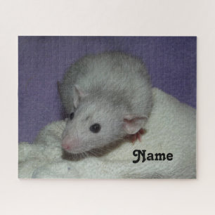 Personalised Blue Grey Dumbo Pet Rat Jigsaw Puzzle