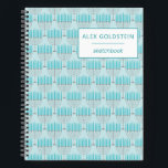 Personalised Blue Hanukkah Menorah Sketchbook Notebook<br><div class="desc">This special sketchbook features a beautiful menorah illustration in teal blue on the cover,  personalised with your name. Perfect for capturing your thoughts,  ideas,  and creativity during Hanukkah. A thoughtful and unique gift for the holiday season.</div>