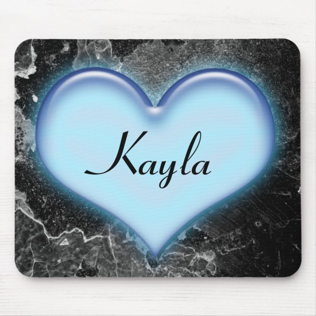 Personalised Blue Heart Mousepad (Front)