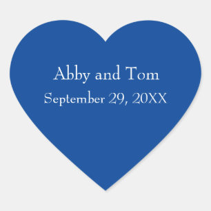 Personalised Blue Heart Stickers Wedding Valentine