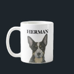 Personalised Blue Heeler Cattledog Coffee Mug<br><div class="desc">I am in love with this beautifully detailed watercolor illustration of a blue heeler or australian cattledog! Personalise these mugs and tumblers with your name or monogram and even and change the handle colour to compliment your decor! Shop the rest of my collection for the sweetest housewarming, bridal shower, teacher,...</div>