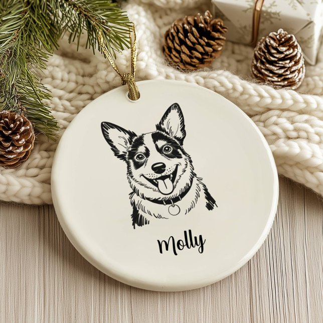 Personalised Blue Heeler Dog Christmas Ceramic Ornament (Creator Uploaded)