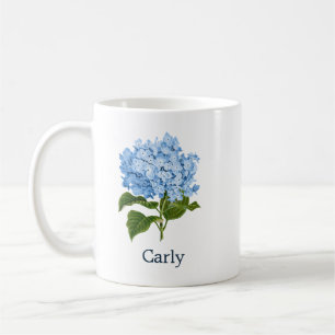 Personalised Blue Hydrangea Coffee Mug