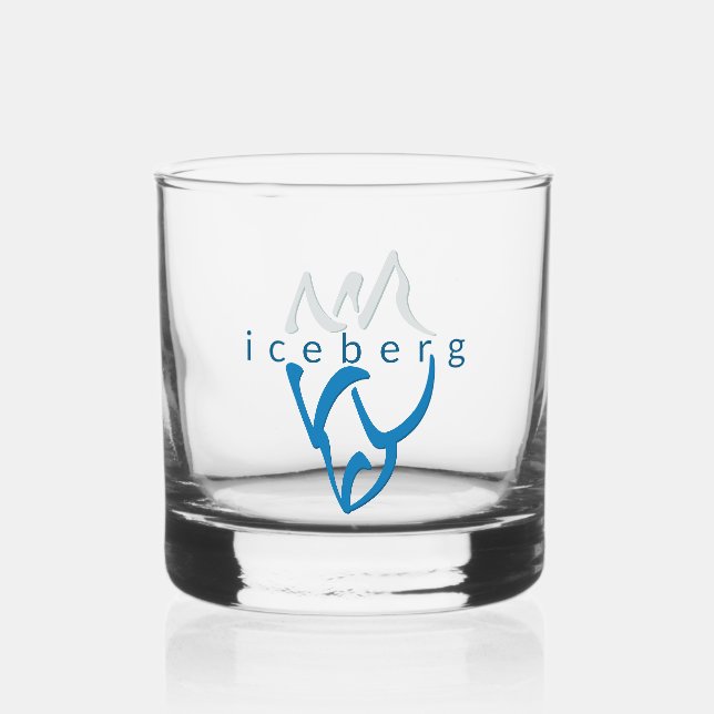 Personalised Blue Iceberg Inspirational Art Whiskey Glass (Front)