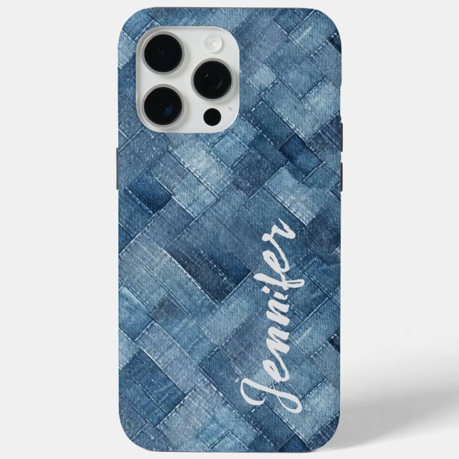 Personalised Blue Jean Denim iPhone / iPad case (Back)