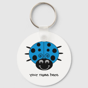 Personalised Blue Ladybug Keychain