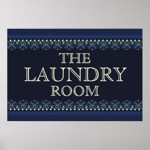 Personalised Blue Laundry Room Sign