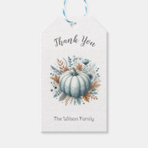 Personalised Blue Little Pumpkin Gift Tags