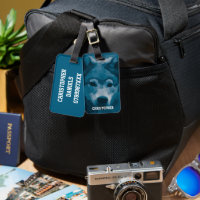 Personalised Blue Lone Wolf Luggage Tag