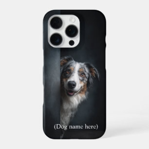 Personalised Blue Merle Aussie Portrait iPhone 16 Pro Case