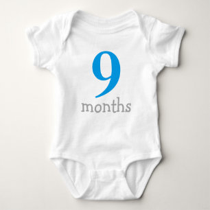 Personalised Blue Monthly Baby Baby Bodysuit