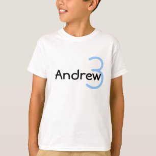 Personalised Blue Name and Age Birthday T-shirt