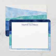 Personalised Blue Ocean Watercolor Flat