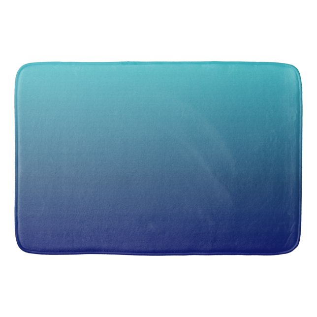 Personalised blue ombre gradient bath mat (Front)