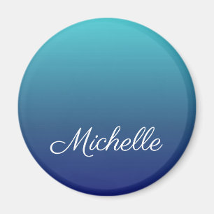 Personalised blue ombre gradient magnet