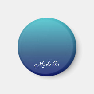 Personalised blue ombre gradient magnet