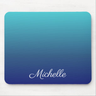 Personalised blue ombre gradient mouse pad